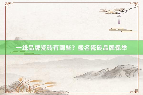 一线品牌瓷砖有哪些？盛名瓷砖品牌保举